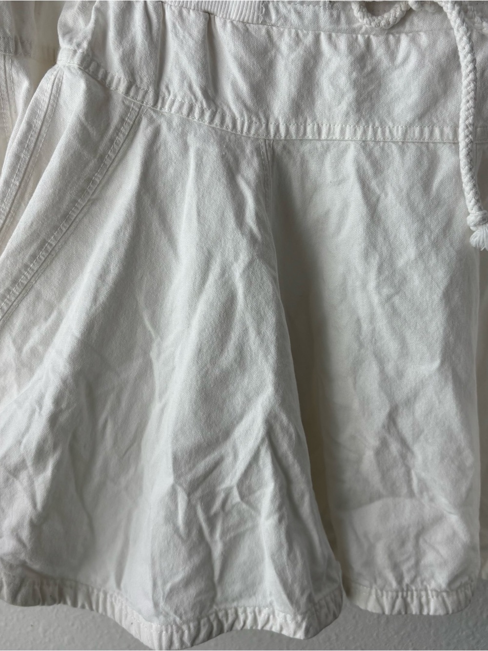 White Drawstring Mini Skirt - Picture 3 of 6
